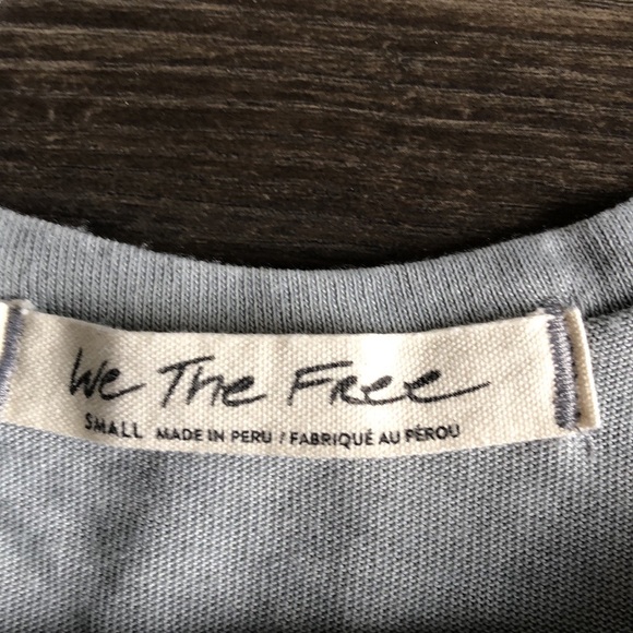 We The Free All Mine Tee Light Grey Oversized Boho Lightweight Short Sleeve - Picture 13 of 16